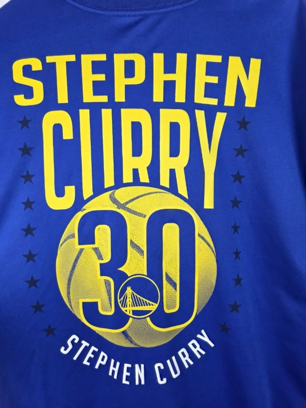 Golden State Warriors NBA Shirt Men's Size XL Blue Short Sleeve Stephen Curry 30